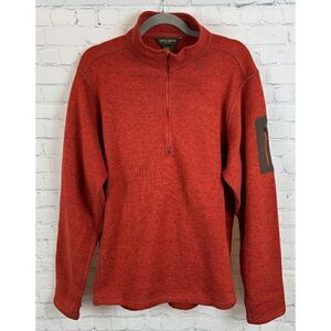 EDDIE BAUER brown terracotta 1/2 zip knit men's sweater pullover XL NWOT